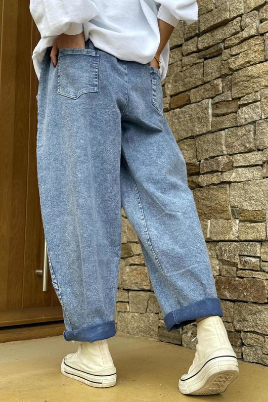 Duran Zig Barrel Leg Jean Vintage Washed Denim